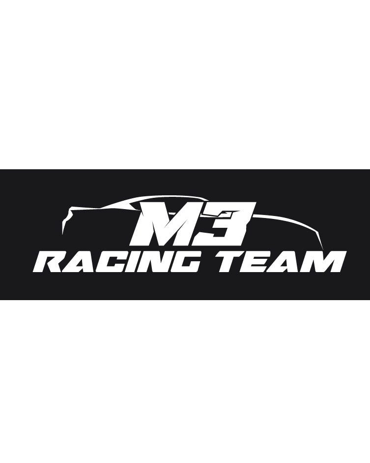 Autocollant de vinyle M3Racing Blanc 8,5po